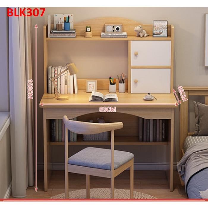 Bàn làm việc, bàn học liền kệ bằng gỗ BLK307