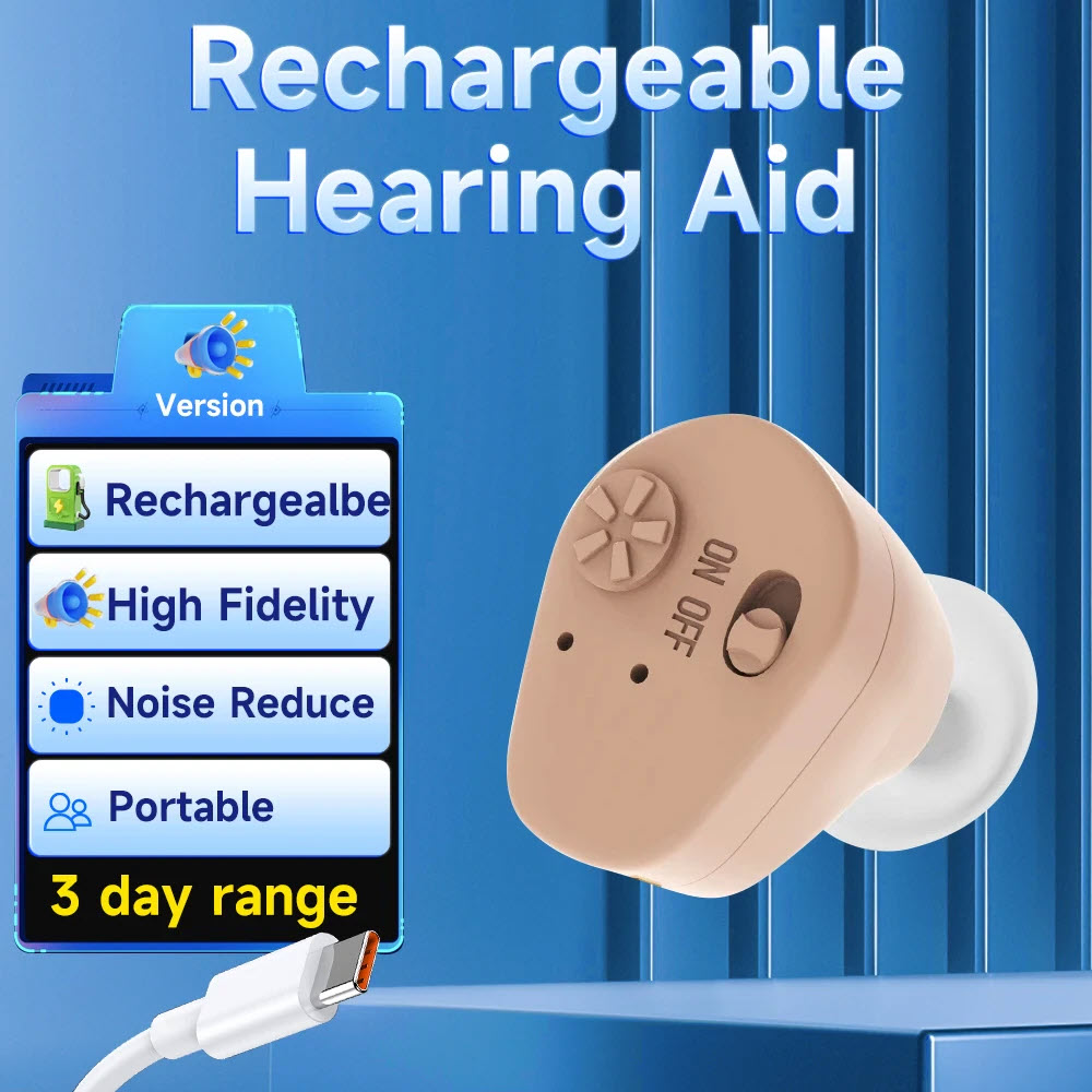 ROGTZ - Máy trợ thính không dây  K102 Nhỏ gọn Ôm sát vành tai Thoải mái Dễ sử dụng Lọc bỏ tiếng ồn Khuếch đại âm thanh Pin Lithium dung lượng cao 24h Phù hợp nhiều đối tượng Người già Trẻ em Suy giảm thính lực Văn phòng Gia đình Công cộng-Hàng Chính Hãng