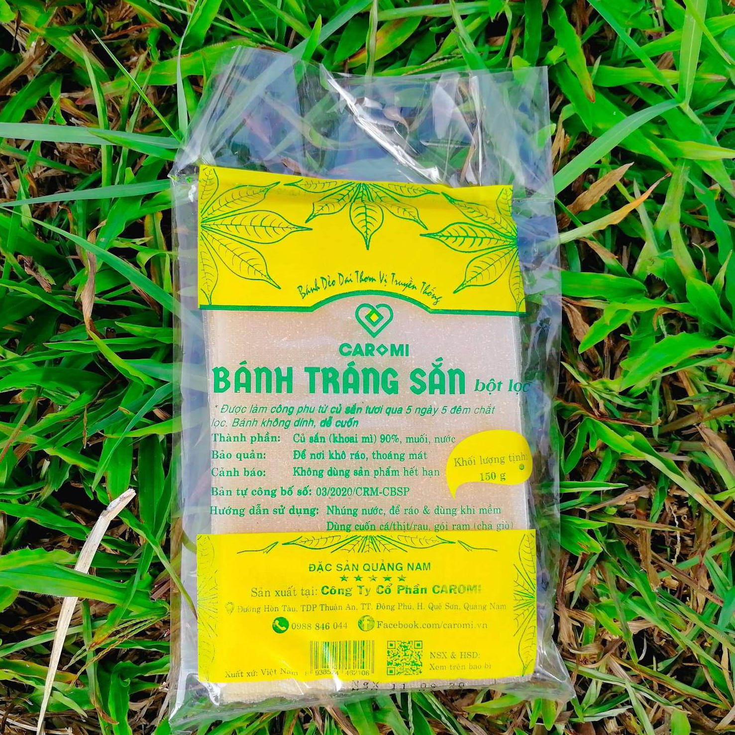 Combo 05 Bánh Tráng Sắn nguyên chất - đặc sản Quảng Nam, thực phẩm thuần tự nhiên, ăn kiêng, ăn chay và tốt cho người tiểu đường, thương hiệu Caromi, bịch 750g