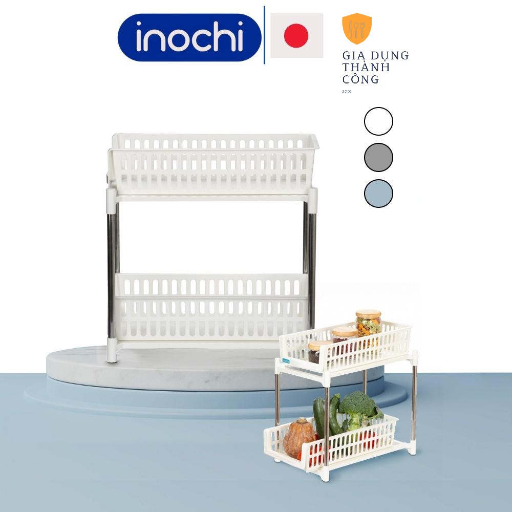 Kệ gia vị 2 tầng inochi trượt đa năng nhà bếp có thể trượt lấy đồ