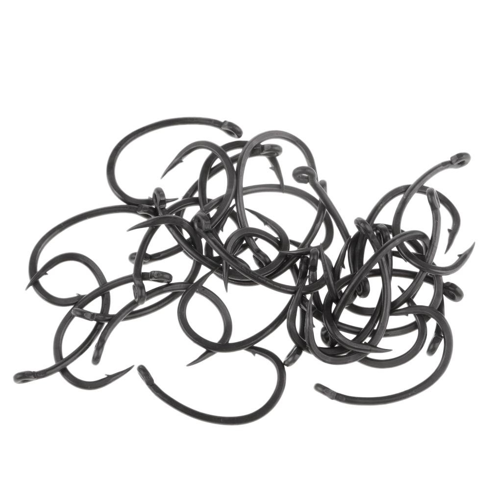 30Pcs High Carbon Steel Fishing Hooks Barbed Hooks Circle Hook 14.5x8.5mm