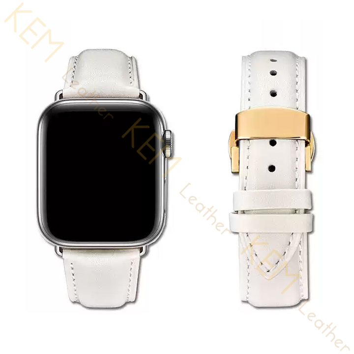 Dây Đeo Đồng Hồ Thay Thế Dành Cho Apple Watch 48 Ultra 45/44/42mm - 41/40/38mm, Chất Liệu Da Bò Italy Cao Cấp Màu Trắng Tương Thích Các Phiên Bản Series 8/7/6/5/4/3/2/1/SE Bảo Hành 12 Tháng