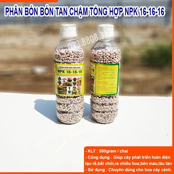 Phân bón chuyên hoa, cây cảnh NPK 16-16-16 chai 400gr