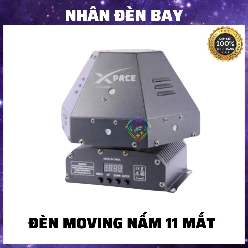 Đèn Laser Moving Nấm 11 Mắt Xoay 360 Độ Cảm Biến Nhạc Cho Phòng Bay, Phòng Karaoke, Sân Khấu