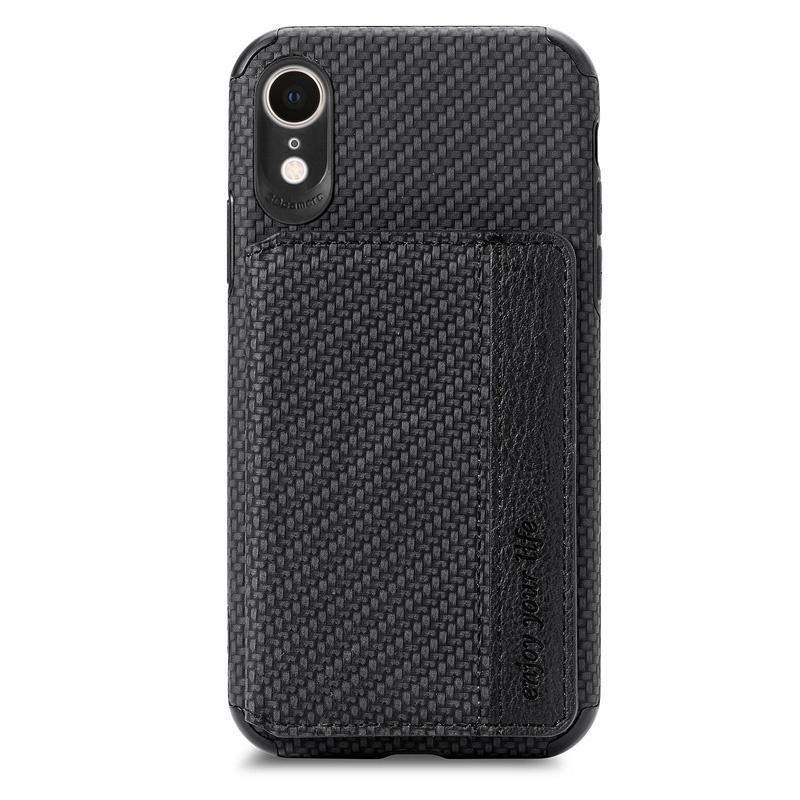 Ốp điện thoại TPU mềm họa tiết dệt thoi có ngăn đựng thẻ cho iPhone 7 Plus 8 Plus SE X XR XS MAX