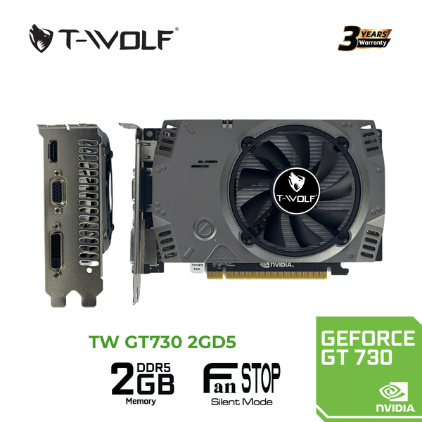 VGA T-WOLF TW-GT730 2G D5 (GT730/2GB/GDDR5/128bit/HDMI-VGA-DVI/1Fan) - Hàng Chính Hãng