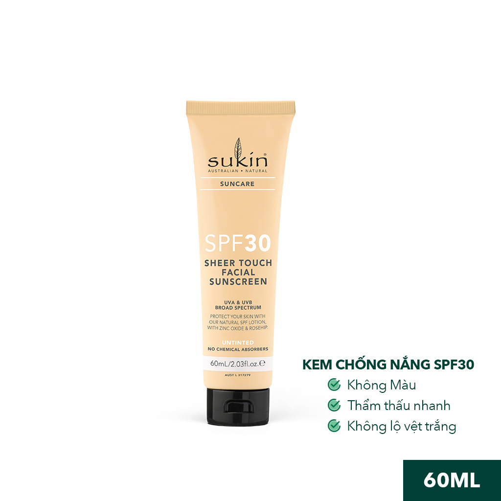 Kem Chống Nắng SPF30 Sukin Suncare SPF30 Sheer Touch Facial Sunscreen 60ml