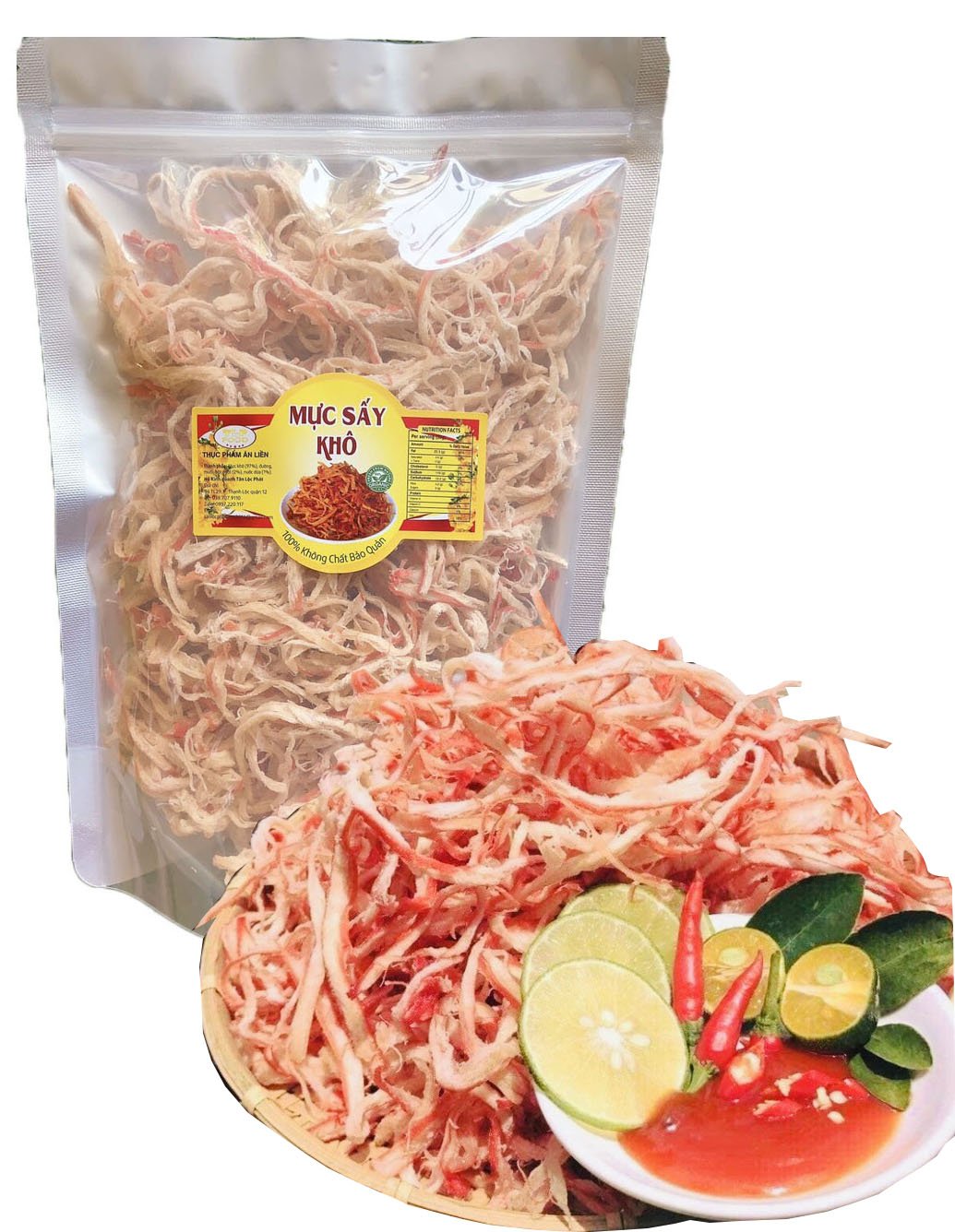 MỰC SẤY KHÔ HẤP DỪA THƠM NGON TLP  - HŨ 500G