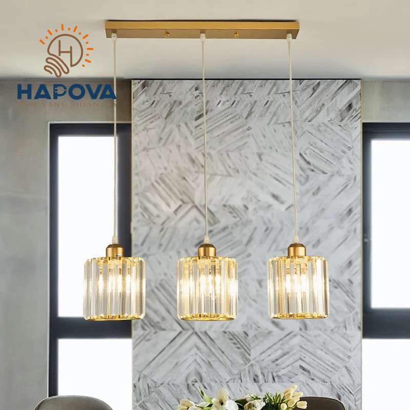 Bộ 03 Đèn thả trần trang trí pha lê HAPOVA DT 9575/3