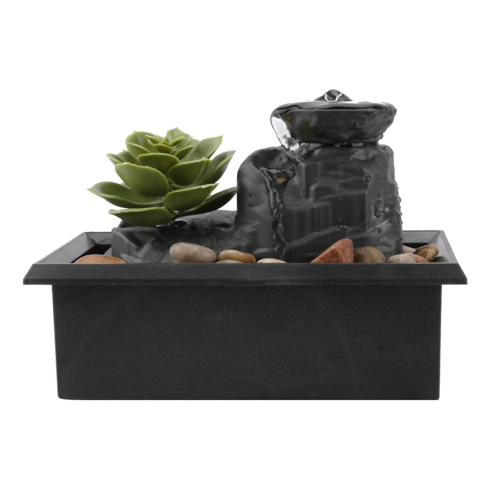 2x Table Feng Shui Meditation Fountain Decor Scene