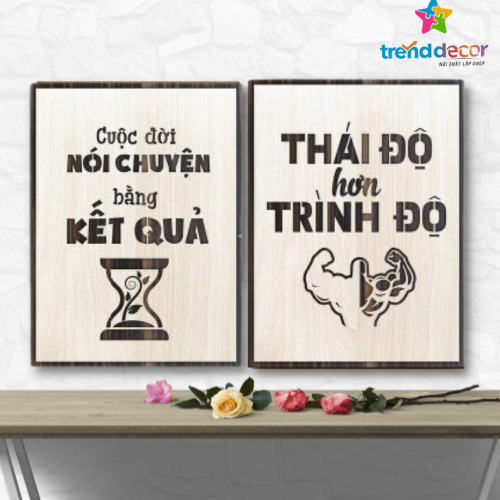 Tranh Gỗ Treo Tường Tranh Tạo Động Lực Thái Độ Hơn Trình Độ Trang Trí Nhà Cửa Quán Cà Phê