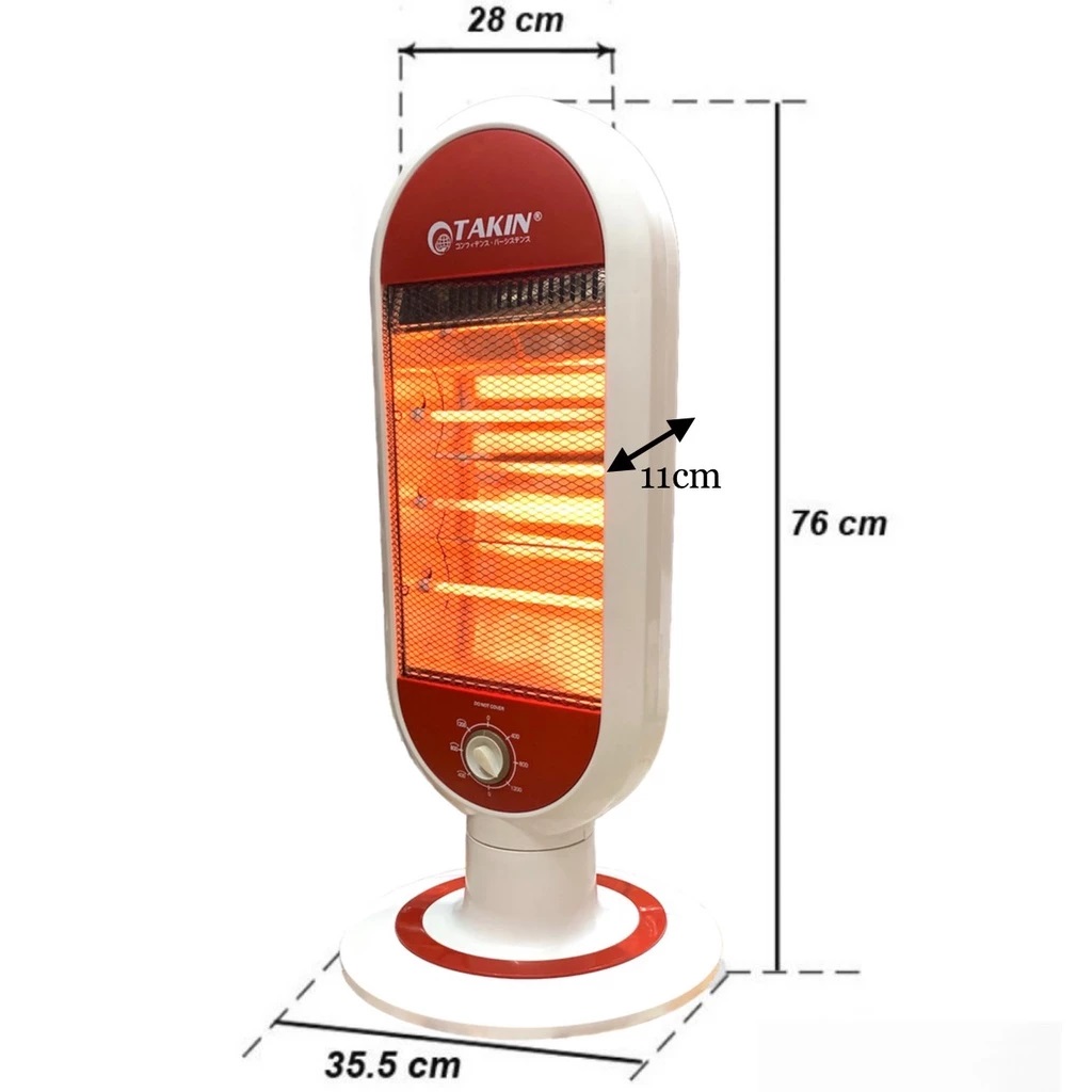 Sưởi Điện Hồng Ngoại TAKIN TK-204 - Màu Ngẫu Nhiên - Hàng Chính Hãng