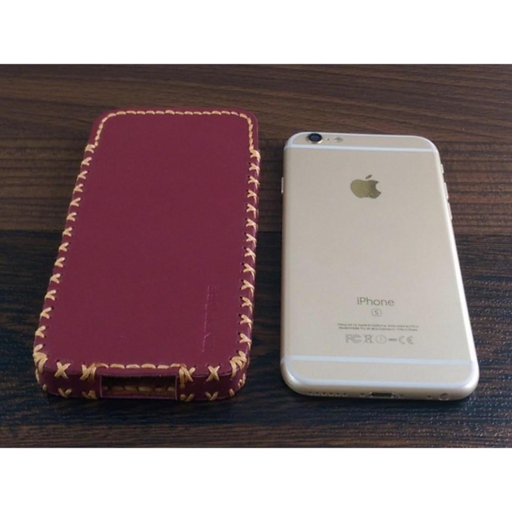 Bao Da Rút cho Iphone 7 Dạng Hộp da bò Màu Đỏ