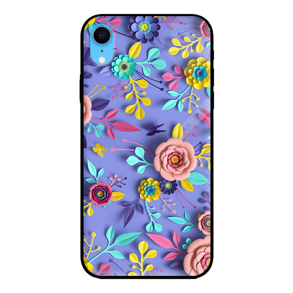 Ốp lưng kính cường lực cho iPhone XR HOA HỒNG 4 - Hàng chính hãng