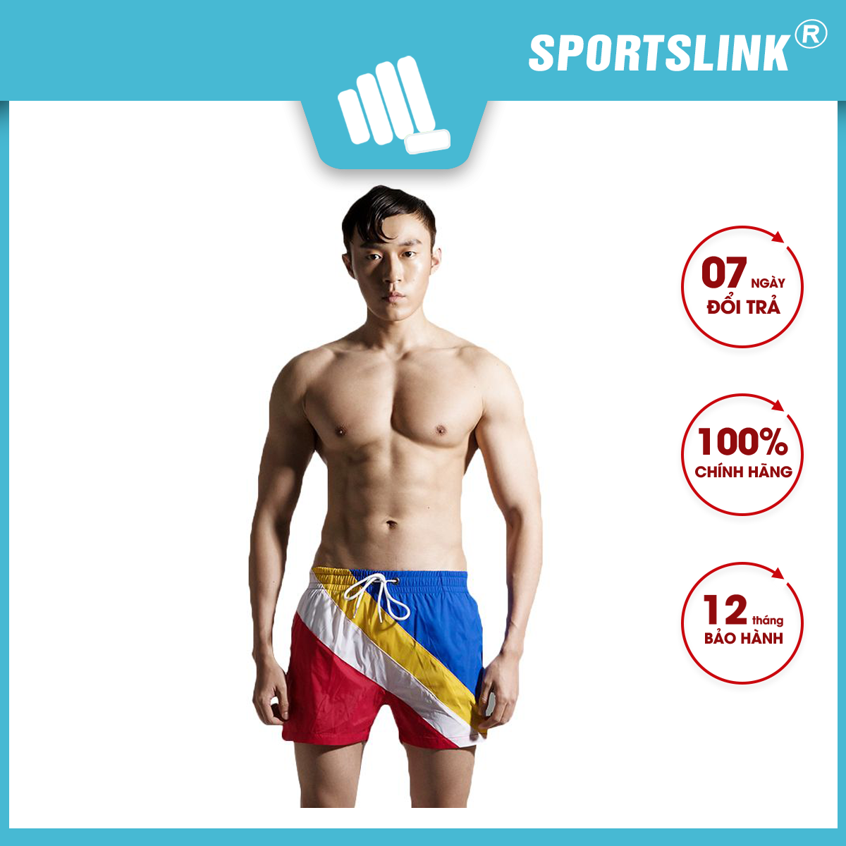 Quần short đi biển vải dù nhanh khô cao cấp 3 túi Desmiit S7938 Sportslink