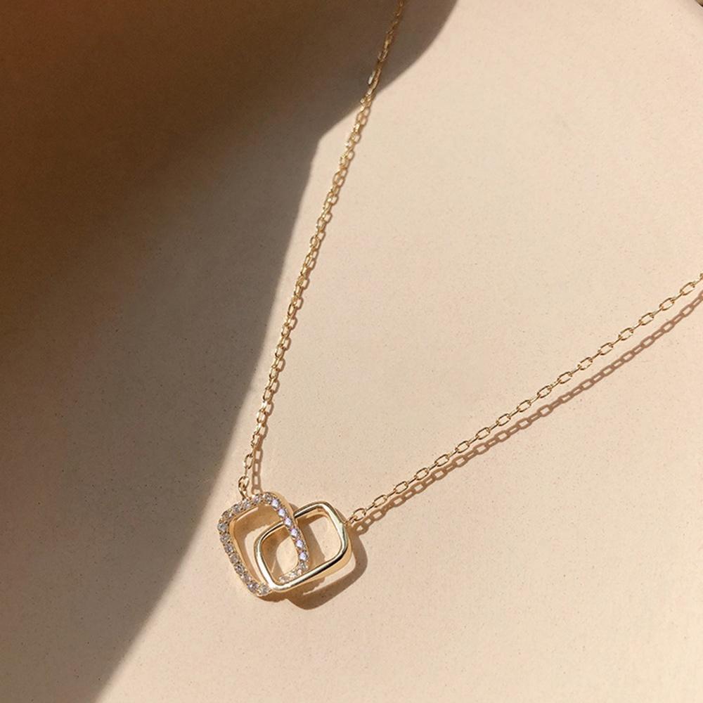 Vòng Cổ Choker Mặt Vuông Tròn Và Vuông Đơn Giản Sang Trọng Cho Nữ