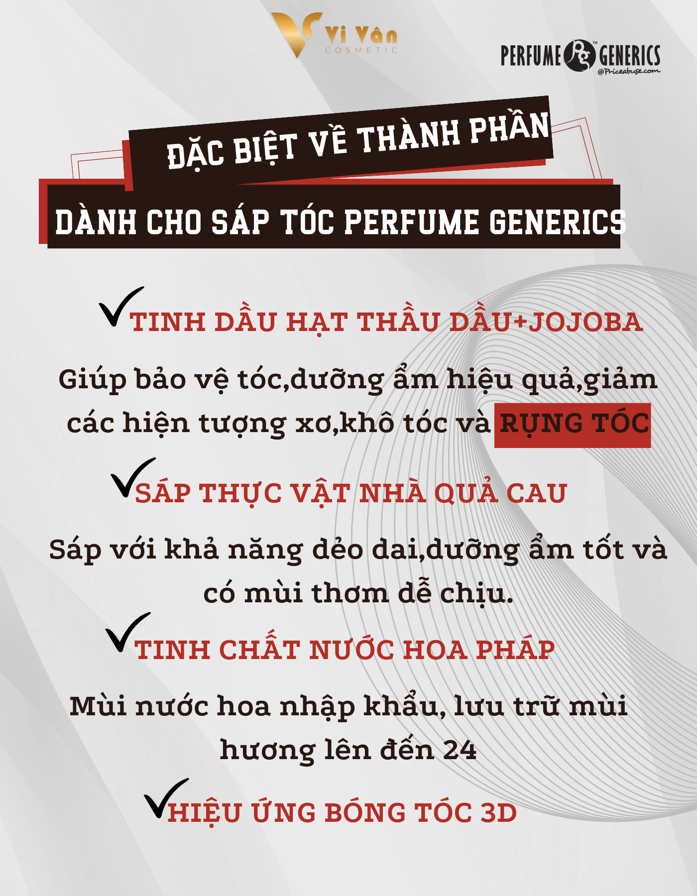 Sáp Vuốt Tóc Nam Nữ Hương Nước Hoa PERFUME GENERICS POMADE 95g  (TẠO KIỂU BỒNG BỀNH),Dưỡng Tóc Và Giữ Nếp Tạo Kiểu 3D ( Vi Vân _ Cosmetic )