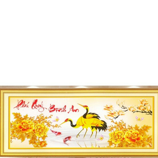 Tranh thêu chữ thập Phú Quý Bình An chưa thêu