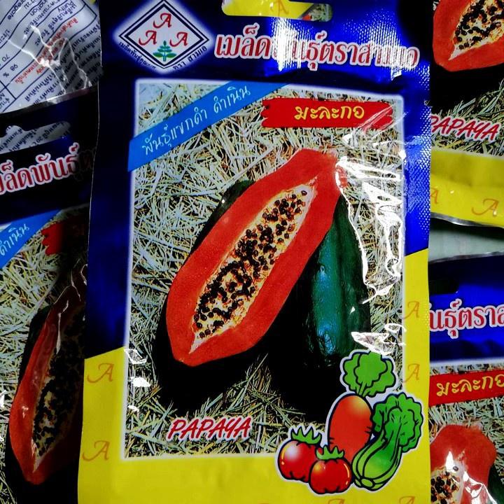 Hạt giống đu đủ siêu ngọt Thái Lan - 1 gói tầm 120 hạt-tặng kèm 1 gói phân bón lót