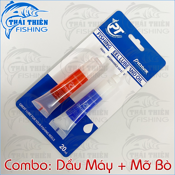 Combo 2 Chai Dầu Máy Mỡ Bò Pioneer Dùng Bôi Trơn Bánh Răng Nhông Bạc Đạn Bảo Dưỡng Các Loại Máy Câu Cá Đứng, Ngang