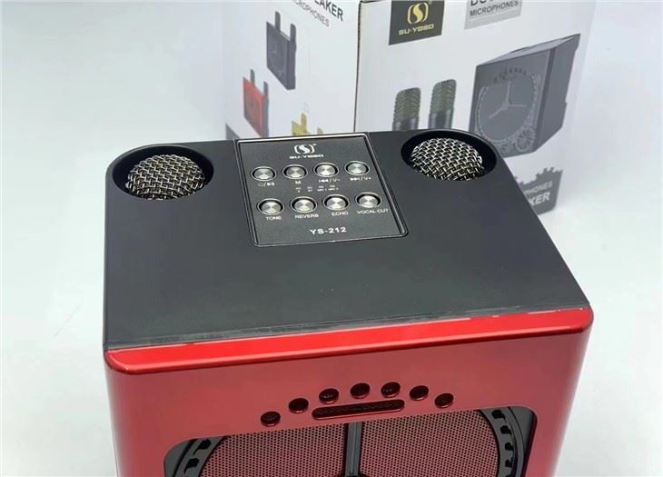Loa bluetooth karaoke Su-Yosd YS-212 - Tặng kèm 2 micro không dây - Hiệu ứng đổi giọng, điều chỉnh echo, reverb, effect - Hiệu ứng đổi tông giọng vui nhộn - Loa xách tay du lịch thời trang nghe nhạc, hát karaoke cực hay - Hàng nhập khẩu