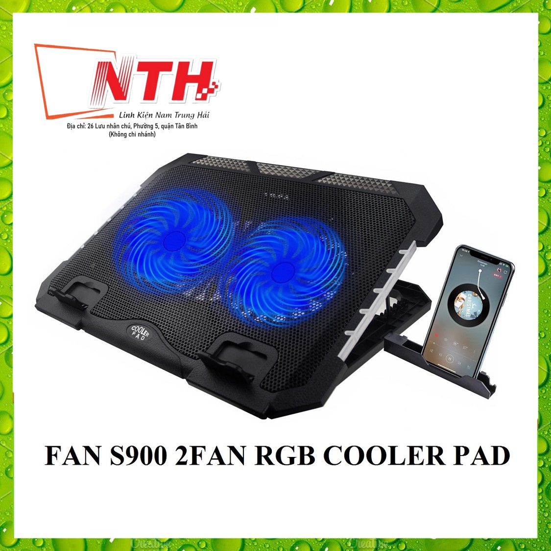 Đế tản nhiệt 2 Fan S900 có Led RGB