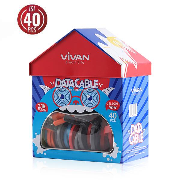 Cáp Sạc Nhanh VIVAN CSL100S Nhựa PVC Dẹt Dài 100cm Nhiều Màu - Hàng Chính Hãng