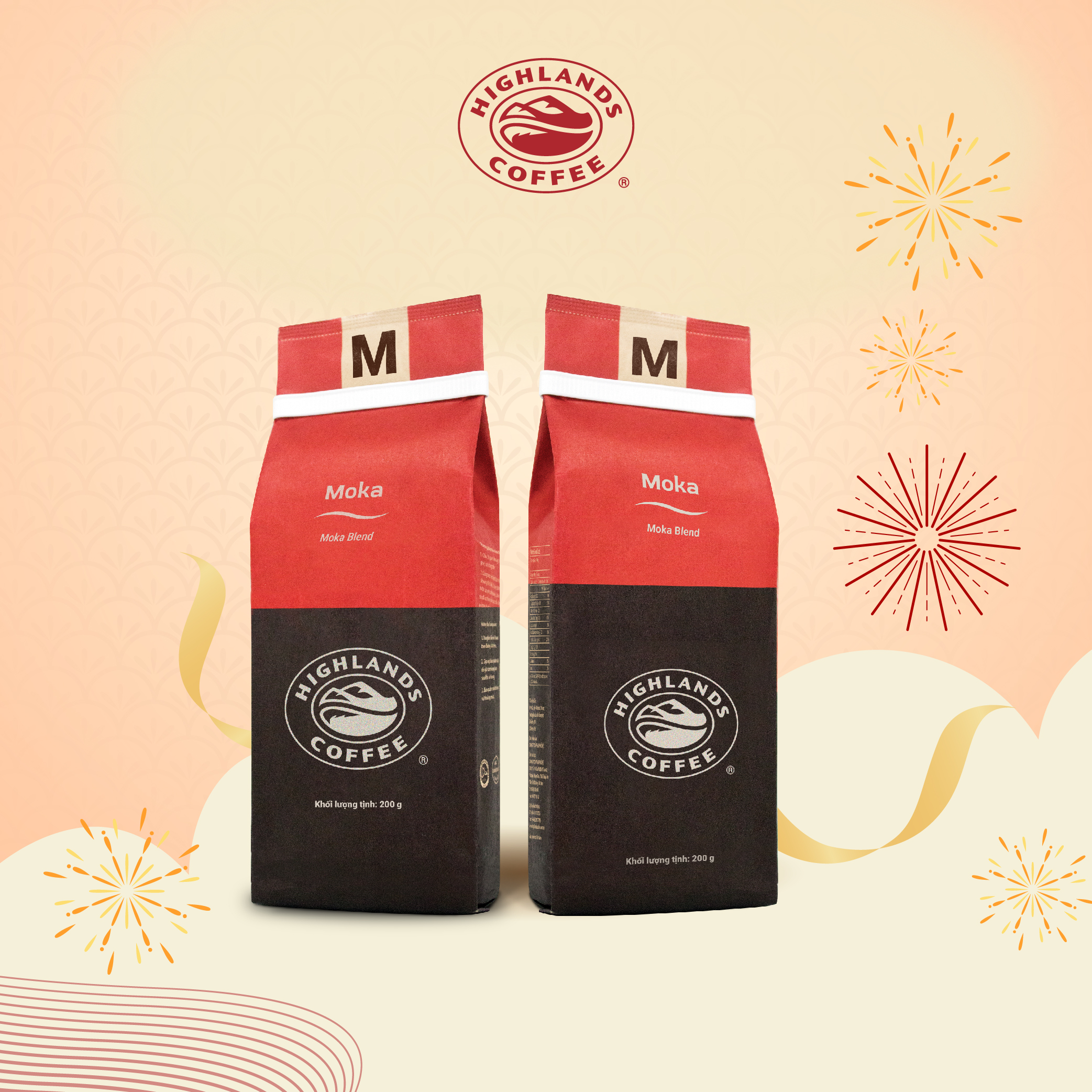 Combo 2 gói Cà Phê Rang Xay Moka Highlands Coffee (200g)