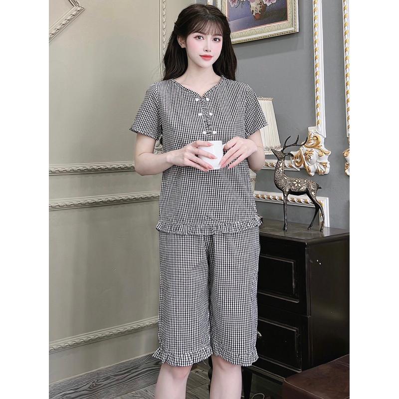 Đồ bộ mặc nhà mẫu lửng vải kate