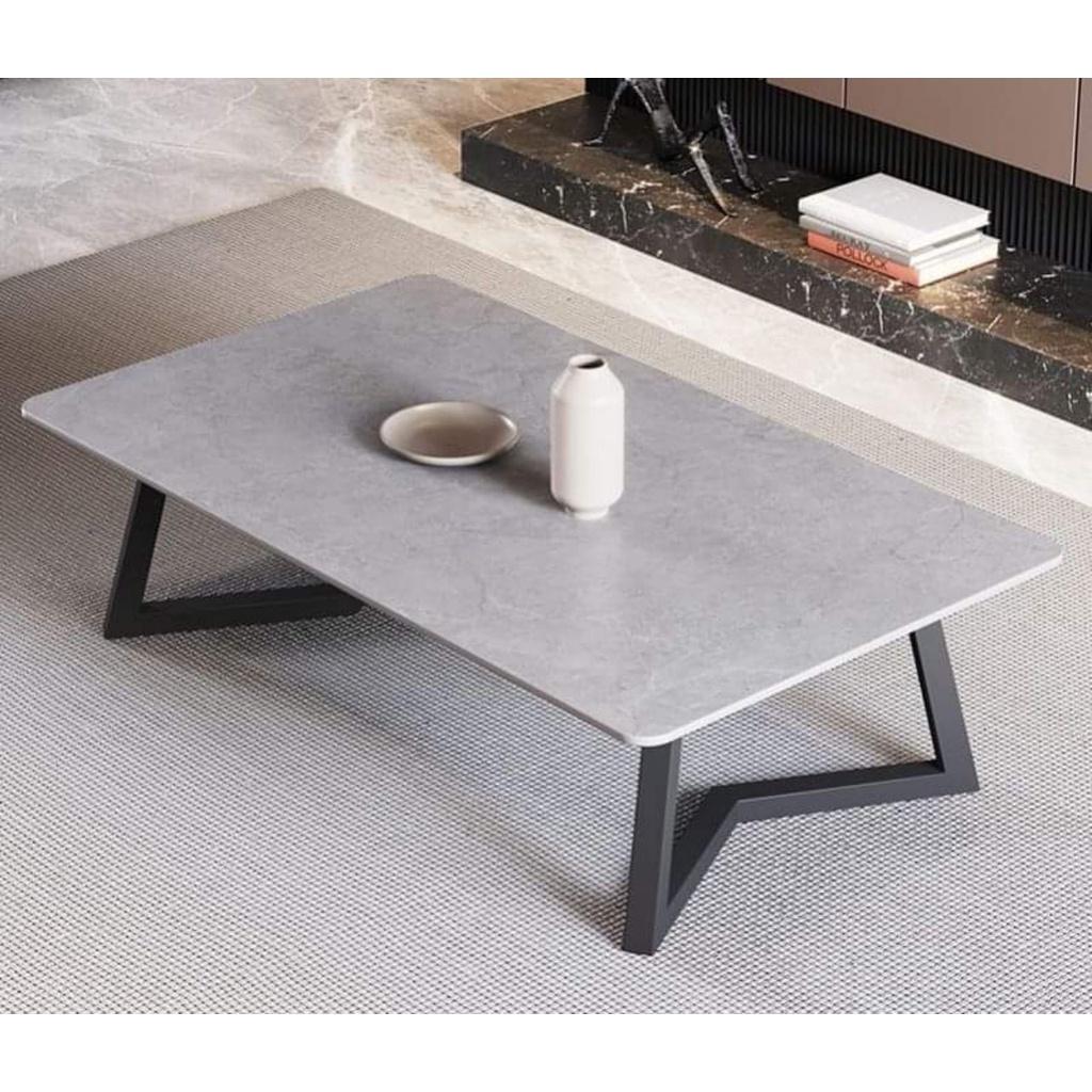 Bàn sofa, bàn trà mặt đá, chân sắt sơn tĩnh điên Tầm Nhìn Mới Ms