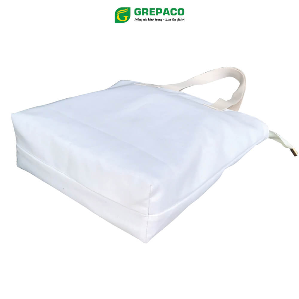 Túi Tote Nữ Grepaco Xách Vải Bố Canvas Cao Cấp In Chữ Đẹp Đeo Chéo Vai Có Khóa Kéo Nhiều Ngăn Dùng Đi Học, Làm Công Sở, Du Lịch Phong Cách Thời Trang Hàn Quốc - Tặng Túi Đựng Mỹ Phẩm