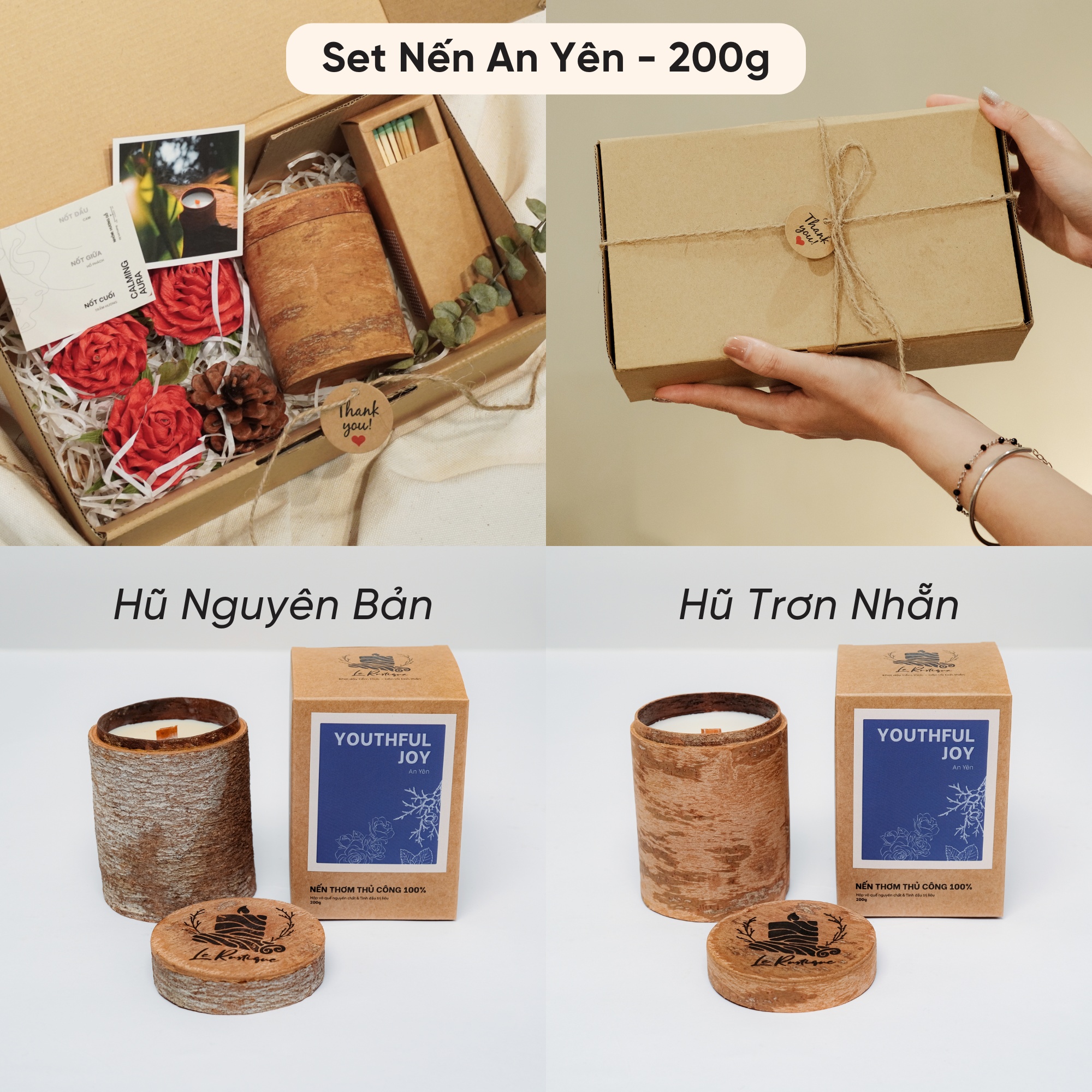 Set Quà Tặng Nến Thơm Trị Liệu Le Rustique Phiên Bản Classic - 9 Mùi Hương - Nến Thơm Cao Cấp - An Toàn Sức Khỏe - 200g