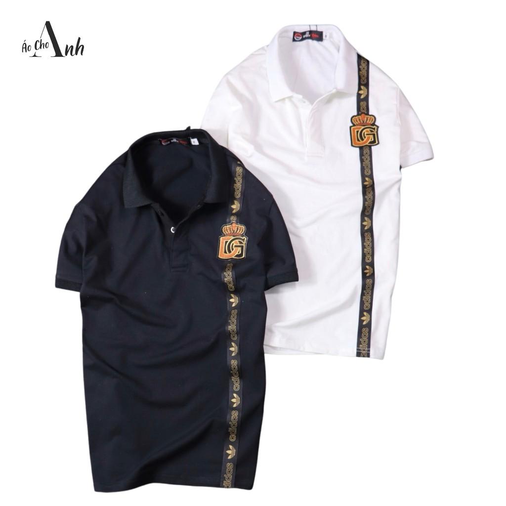 Áo thun nam tay ngắn có cổ ACA - 045 logo DG phối dọc áo cực kỳ nam tính thời trang nam Hàn Quốc