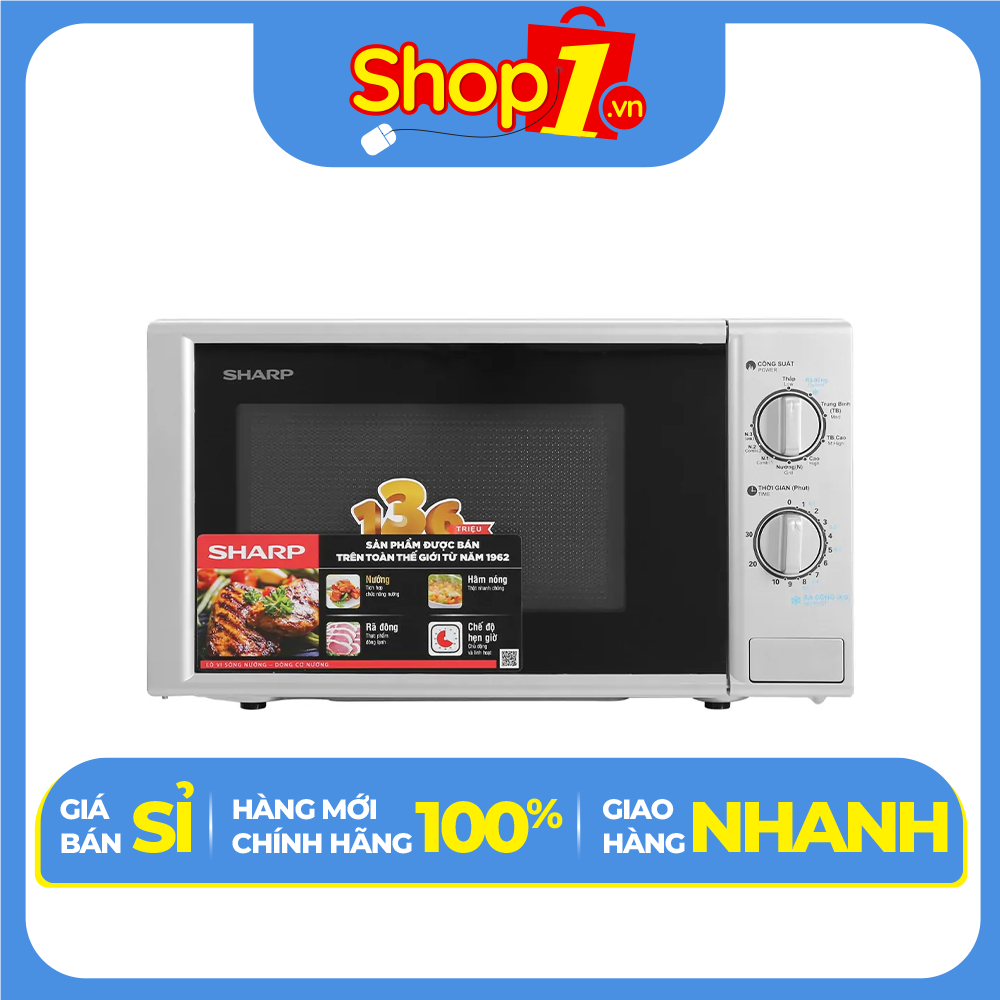 Lò vi sóng có nướng Sharp R-G228VN-SL 20 lít - Hàng Chính Hãng - Chỉ Giao Hà Nội