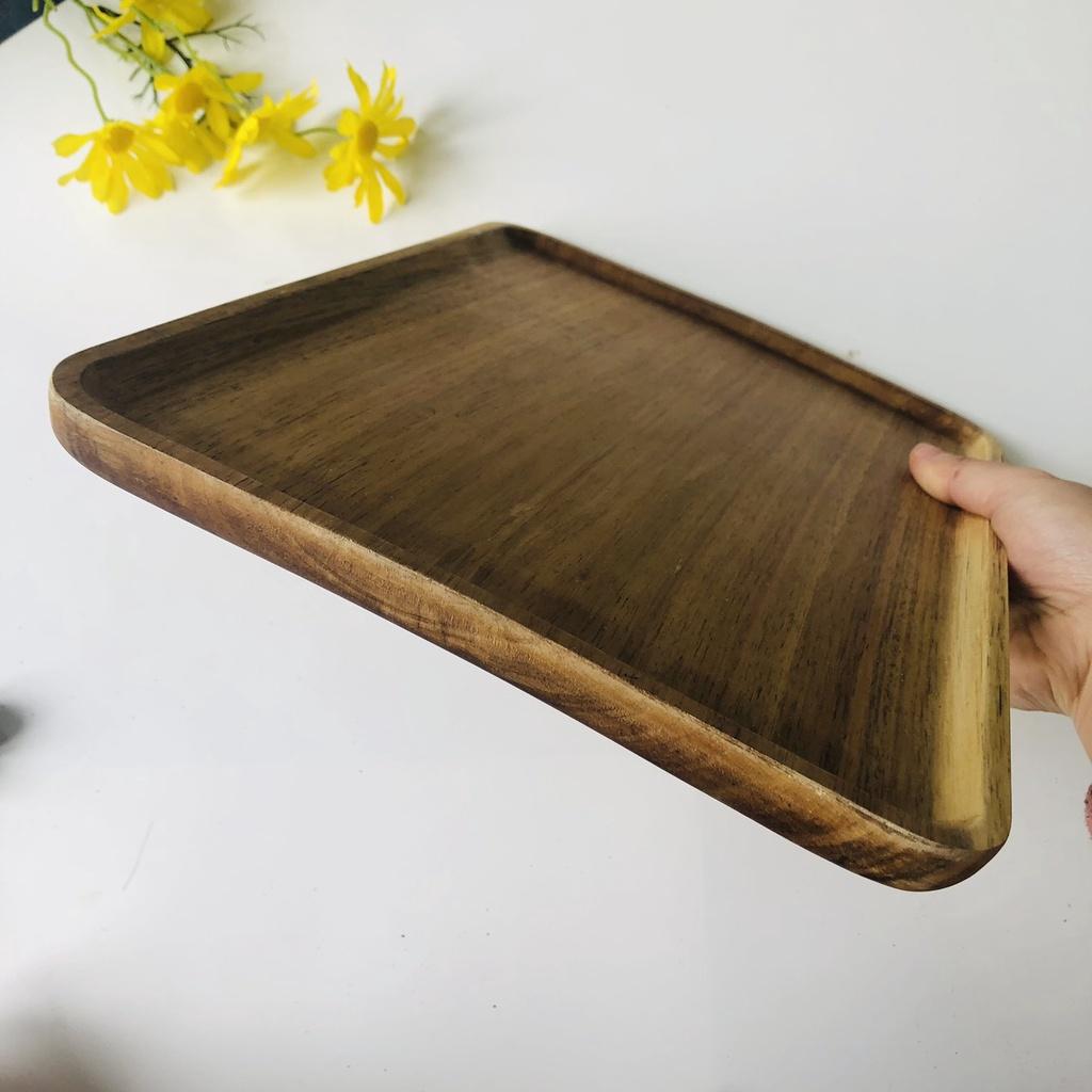 KHAY GỖ KEO Nguyên Khối 32x24x2 cm, Khay Gỗ Làm Thủ Công, Đựng Trà Bánh, Trái Cây, Chụp Ảnh Trang Trí