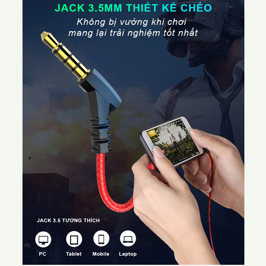 Tai nghe gaming có mic cho điện thoại SIDOTECH G-Pro chuyên chơi game PUBG mobile / FF / ROS / Tốc chiến micro kép chống ồn nâng cấp nghe rõ tiếng bước chân, đi kèm bao da và cáp chuyển đổi - Hàng Chính Hãng