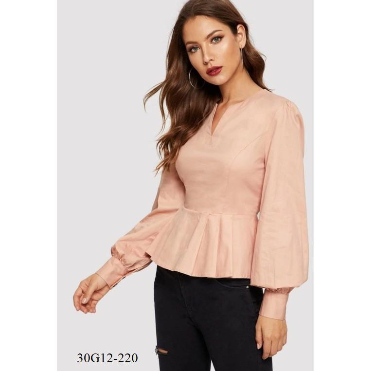 ÁO KIỂU PEPLUM TAY PHỒNG CAO CẤP - G12-220