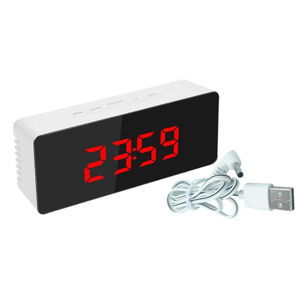 Surface Alarm Clock Led Display Desktop Clocks for Adults Bedroom Red