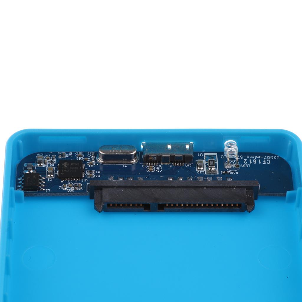 2.5'' USB3.0 .5-9.5mm SSD Drive Case Storage Box For PC Blue
