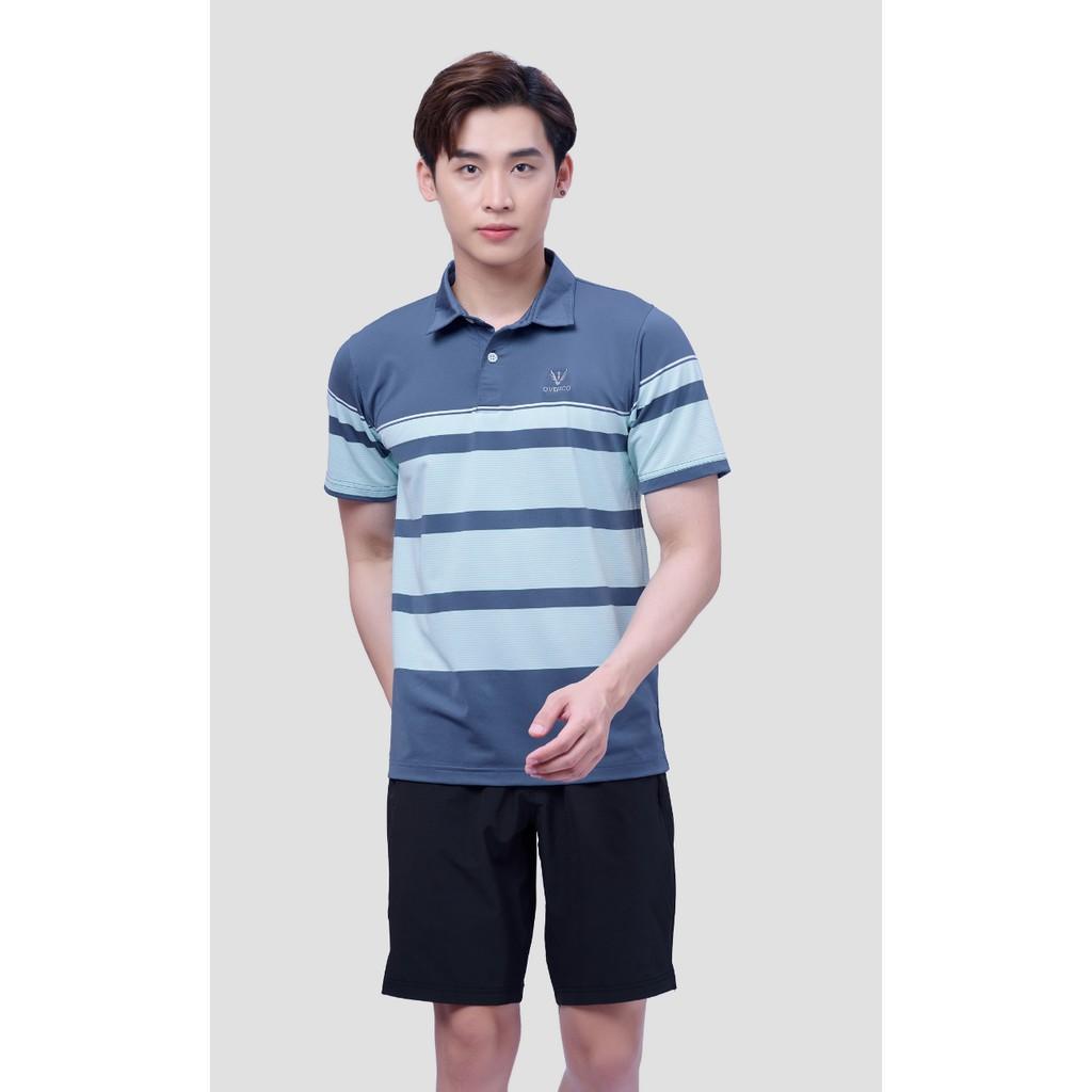Áo Thun Polo Nam Sọc Ngang Thân Sọc Xanh Đen Biển Cao Cấp 2021