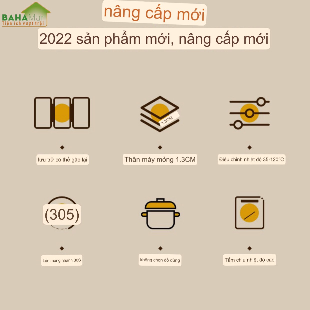 MÂM ĐA NĂNG GIỮ ẤM MÓN ĂN TRONG BỮA - TẤM THÔNG MINH CÁCH NHIỆT FLYPIGS "BAHAMAR" Có 12 mức điều chỉnh nhiệt độ, có thể gập lại và dễ dàng cất giữ