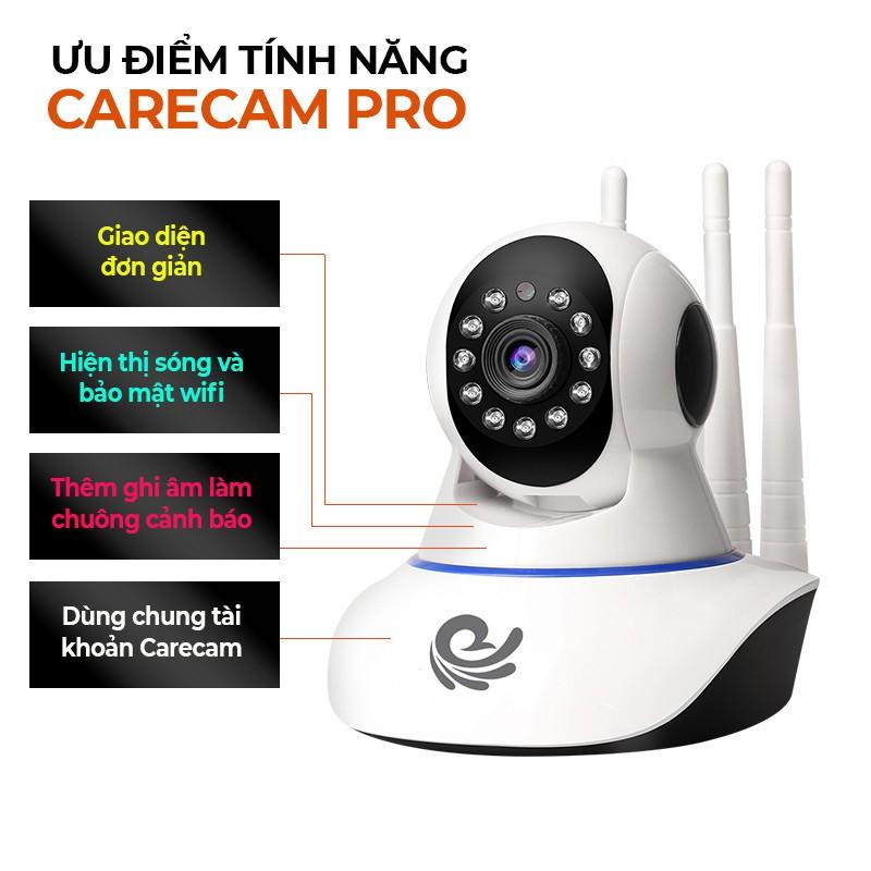 Camera Wifi 3 Râu Trong Nhà Việt Star Quốc Tế Xoay 360 Độ, Độ Phân Giải 2.0Mpx FULLHD, Dùng App CARECAM PRO - Hàng Chính Hãng