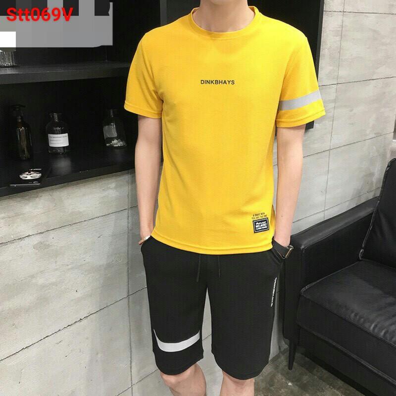 Bộ thể thao nam ️Siêu Phẩm️ Nguyên Set phối in logo giữa ngực nữ chất thun mè mát nhẹ mặc nhà đi chơi thoải mái