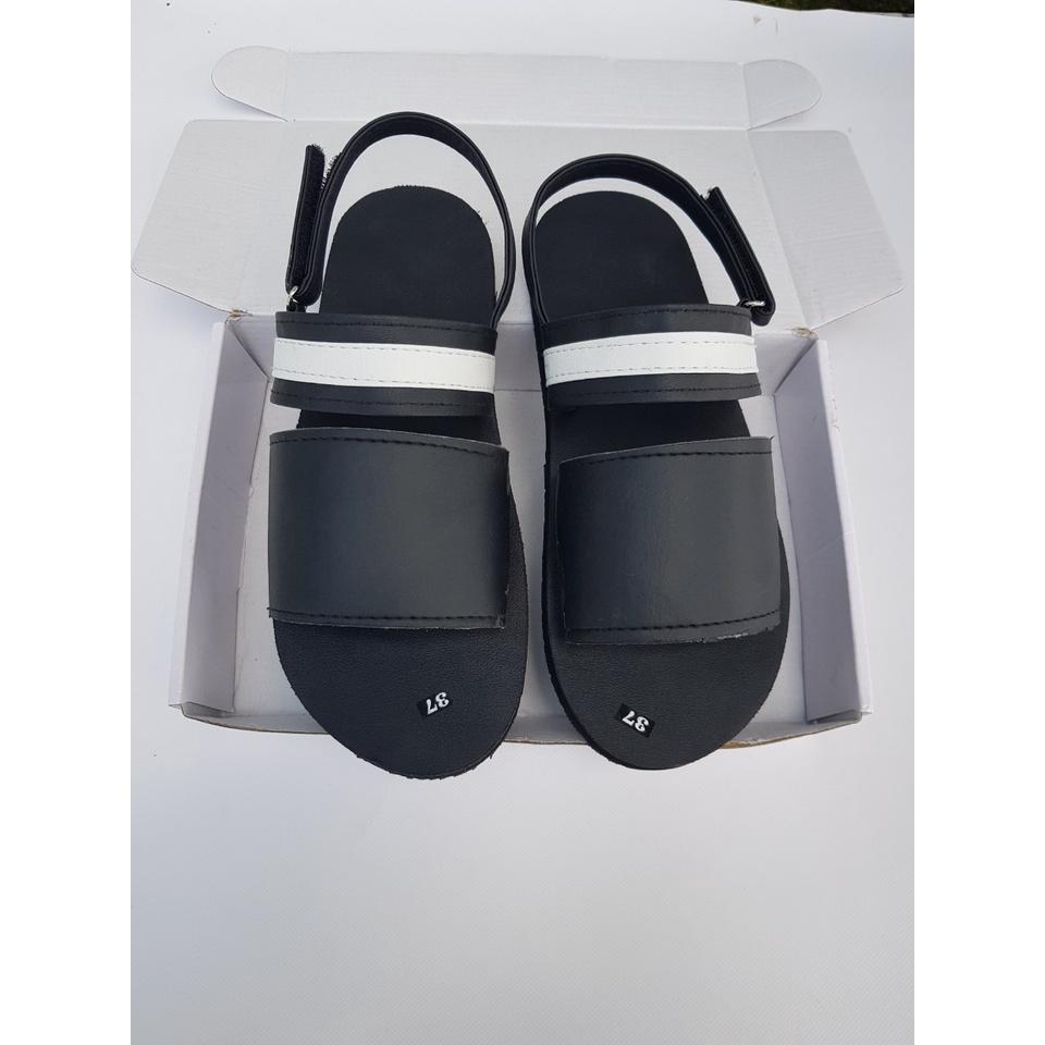 sandal đồng nai xăng đan nam và nữ ( đế đen quai đen phối trắng ) size từ 34 nữ đến 43 nam