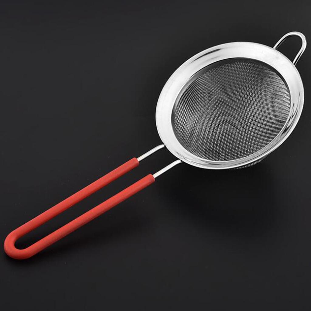 Stainless Steel Kitchen Fine Strainers Tea Fine Mesh Strainers Juice Egg Filter Sieve Colander Sets Wire Filter Mesh For Tea Coffee Food Rice Vegetable With Handle