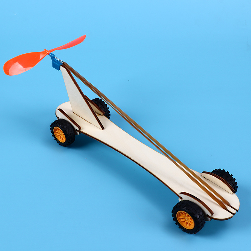 Đồ chơi trẻ em S02 thông minh sáng tạo STEM (STEAM) xe phản lực cánh quạt chạy bằng dây chun