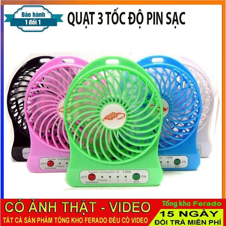 Quạt mini pin sạc cầm tay 3 chế độ