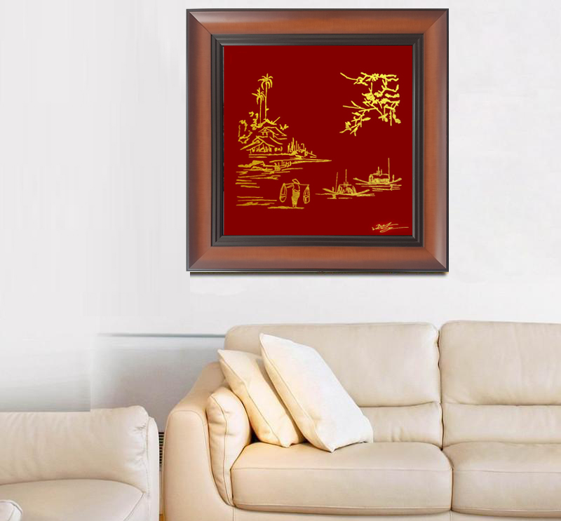 Tranh vàng trang trí sang trọng (Kt 50x50cm)