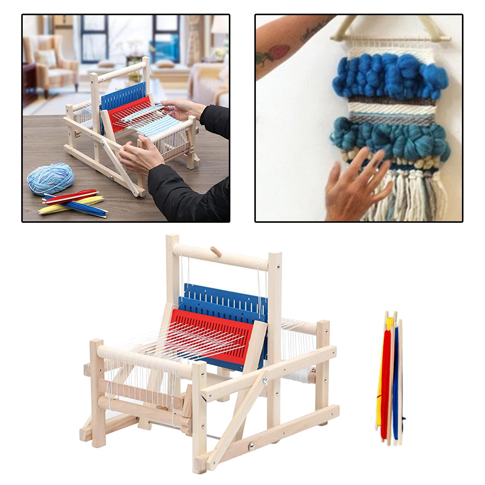 Wood Traditional Weaving Toys Loom Machine Craft Educational Toy Gift