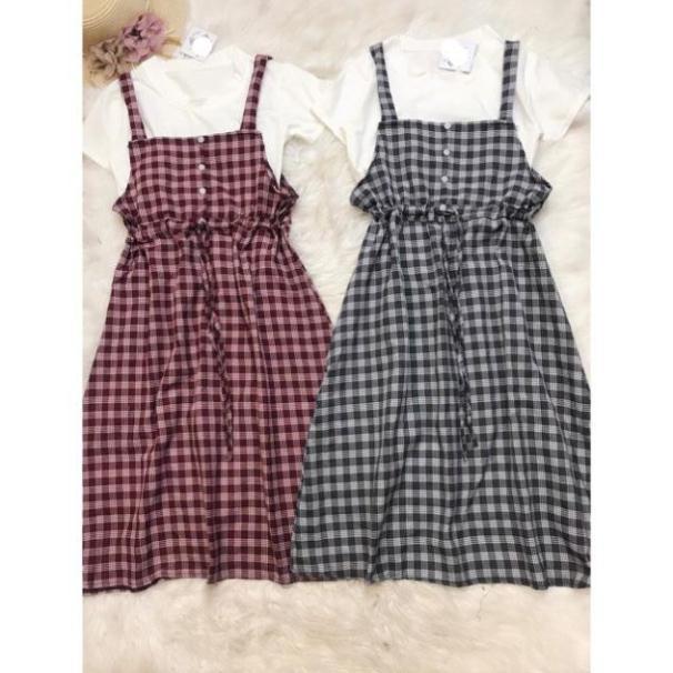 Váy kẻ caro rút eo Maya, váy kẻ caro rút eo cực xinh ND13